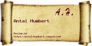 Antal Humbert névjegykártya